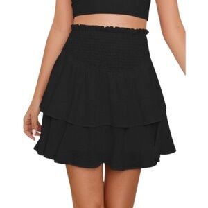 NWT Bsubseach Black Mini Skirt With Built In Shorts Size Small